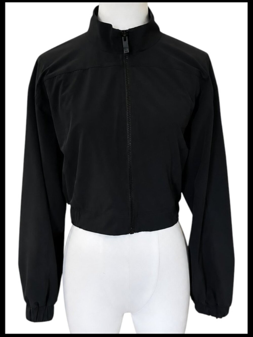 Alo Yoga Clubhouse Cropped Jacket Black Mesh Lined XS - Picture 2 of 16
